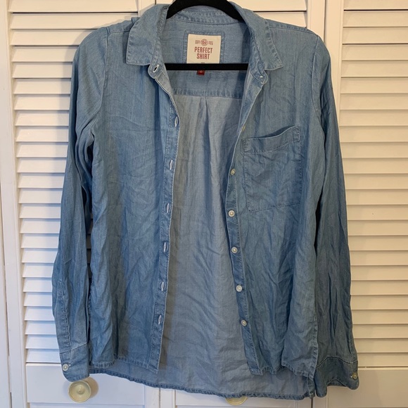 ๐ blue button up ๐ - Picture 5 of 7